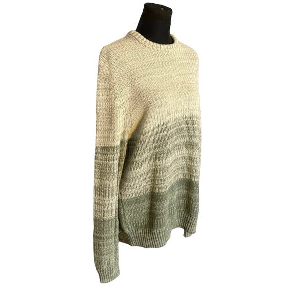 aSOS Green Ombré Crew Neck Long Sleeve Knit Cotton Sweater Size L - Picture 2 of 7